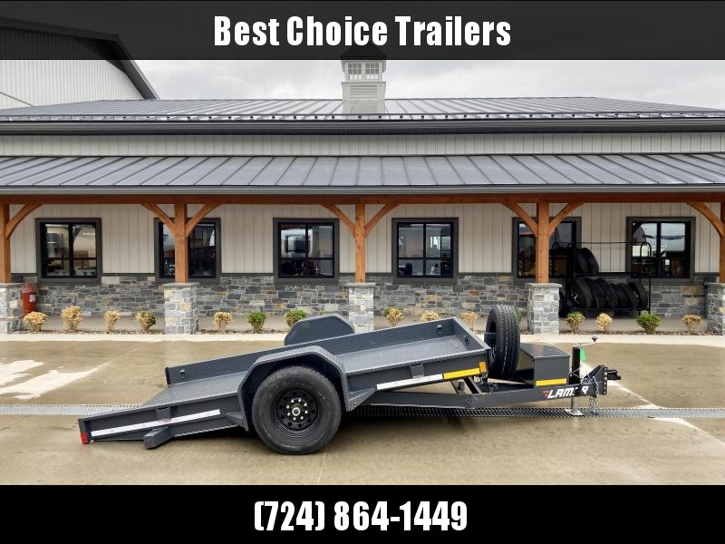 USED 2021 Lamar 79x12' Single Axle Scissor Hauler Gravity Tilt Equipment Trailer 7000# GVW * 7000# TORSION AXLE* STEEL FLOOR 3/16 * WRAPPED SIDES * EXTRA D-RINGS * SPARE TIRE * CHARCOAL * FULL FRAME * 16" 10-PLY TIRES * ADJUSTABLE COUPLER * DROP LEG JACK USED 2021 Lamar 79x12' Single Axle Scissor Hauler Gravity Tilt Equipment Trailer 7000# GVW * 7000# TORSION AXLE* STEEL FLOOR 3/16 * WRAPPED SIDES * EXTRA D-RINGS * SPARE TIRE * CHARCOAL * FULL FRAME * 16" 10-PLY TIRES * ADJUSTABLE COUPLER * DROP LEG JACK