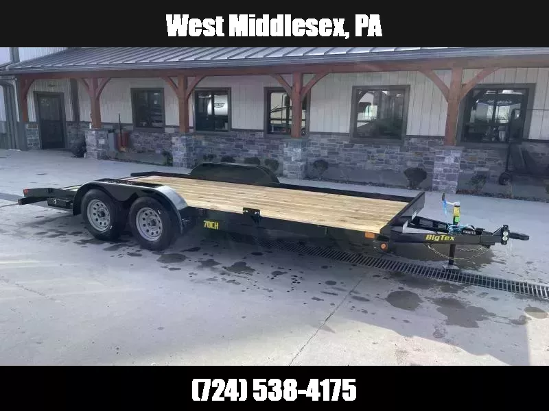 2026 Big Tex Trailers 70CH 7x18' Car Hauler Trailer 7000# GVW * 2-AXLE BRAKES * 5" FRAME * REMOVABLE FENDERS * ADJUSTABLE COUPLER * 2' DOVETAIL 1763668170