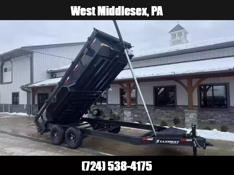 2026 Hillcrest Trailers 7x16' Dump Trailer 14000 GVW * 12-TON TELESCOPIC HOIST * OVERSIZE TOOLBOX * I-BEAM FRAME * 7GA FLOOR * DELUXE TARP KIT * HD TOP RAIL * HD ADJUSTABLE COUPLER * REAR STAB JACKS * 12" O.C. C/M 1762979012