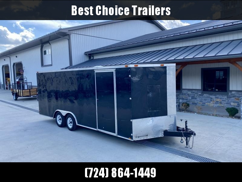 USED 2015 Diamond Cargo 8.5x20' Enclosed Car Trailer 7000# GVW * BLACK * V-NOSE * RV DOOR * RAMP DOR * ROOF VENT * D-RINGS * SHELVING * AS-IS USED 2015 Diamond Cargo 8.5x20' Enclosed Car Trailer 7000# GVW * BLACK * V-NOSE * RV DOOR * RAMP DOR * ROOF VENT * D-RINGS * SHELVING * AS-IS