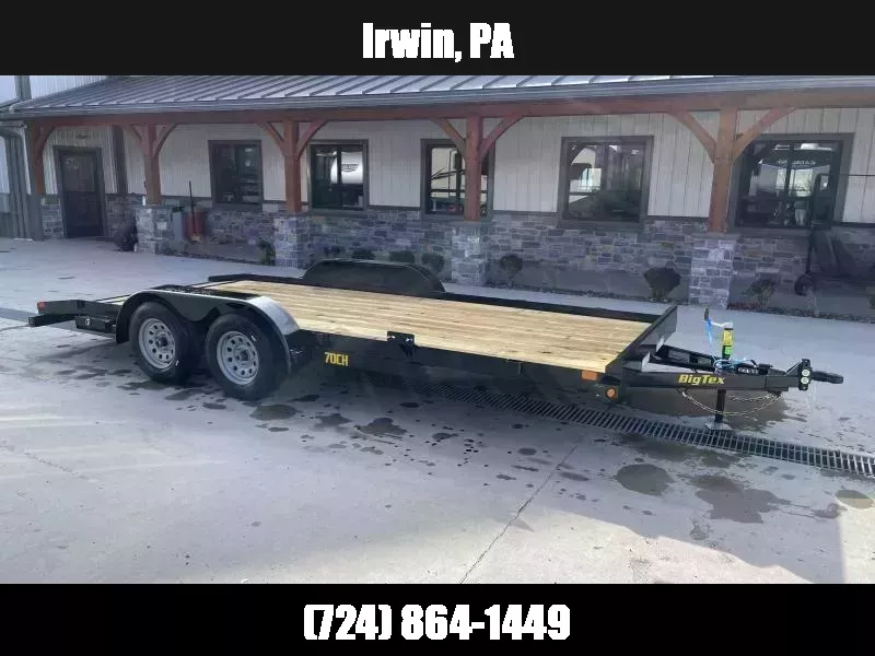 2026 Big Tex Trailers 70CH 7x20' Car Hauler Trailer 7000# GVW * 2-AXLE BRAKES * 5" FRAME * REMOVABLE FENDERS * ADJUSTABLE COUPLER * 2' DOVETAIL 1763153188