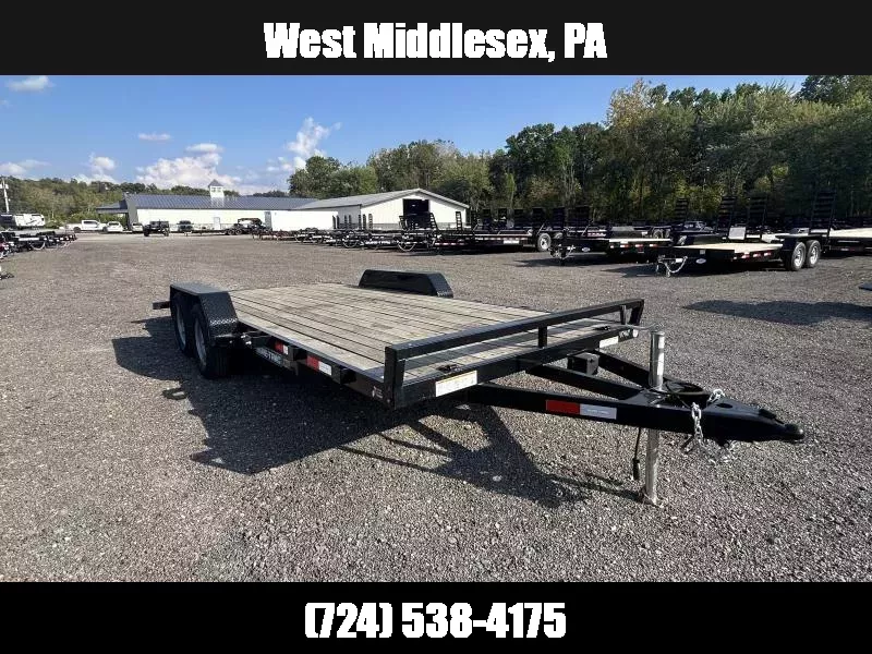2023 Sure-Trac 7x18 Wood Deck Car Hauler 7000# GVW * REAR SLIDE OUT PUNCH PLATE FINGERJOINTED RAMPS * DIAMOND PLATE FENDERS * SEALED WIRING HARNESS * SET BACK JACK * STAKE POCKETS/D-RINGS * DIAMOND PLATE DOVETAIL 1760535112