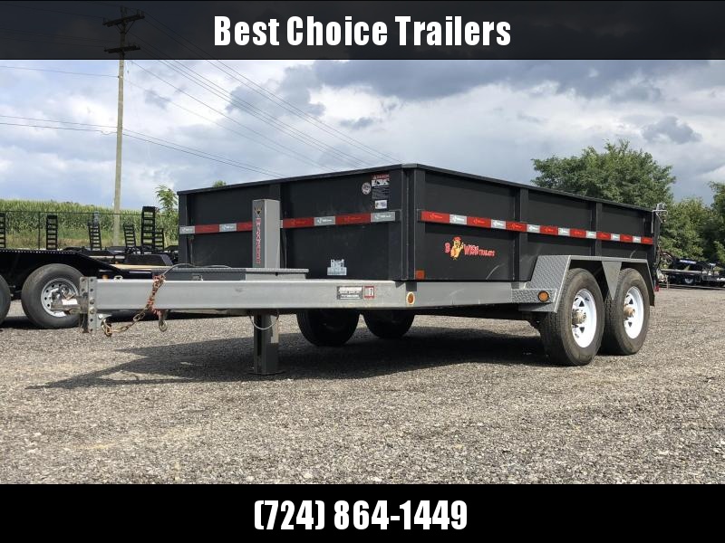 USED 2017 B-Wise 7x12' Dump Trailer * HYDRAULIC JACK * 2-TONE PAINT * 3-WAY GATE * UNDERMOUNT RAMPS * CHAIN TRAY USED 2017 B-Wise 7x12' Dump Trailer * HYDRAULIC JACK * 2-TONE PAINT * 3-WAY GATE * UNDERMOUNT RAMPS * CHAIN TRAY