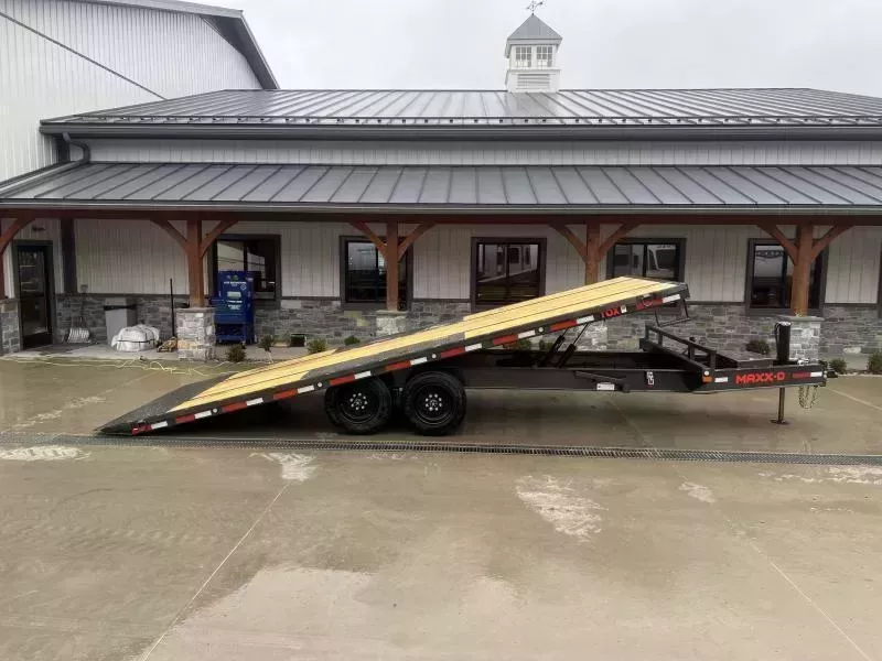 2026 MAXXD 102x22' TOX Power Tilt Deckover Trailer 17500# GVW * WINCH PLATE * 10" I-BEAM FRAME * 8000# AXLES * 17.5" RUBBER - 18 PLY * PIERCED I-BEAM BED FRAME * WIRELESS REMOTE * METALLIC GRAY POWDERCOAT * TOOLBOX