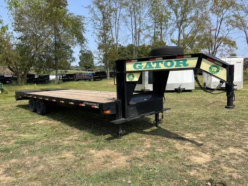 USED Gatormade Trailers 102x20 16,000 GVW Deckover Trailer * FULL WIDTH RAMPS * TOOLBOX * STAKE POCKETS & RUB RAILS * 