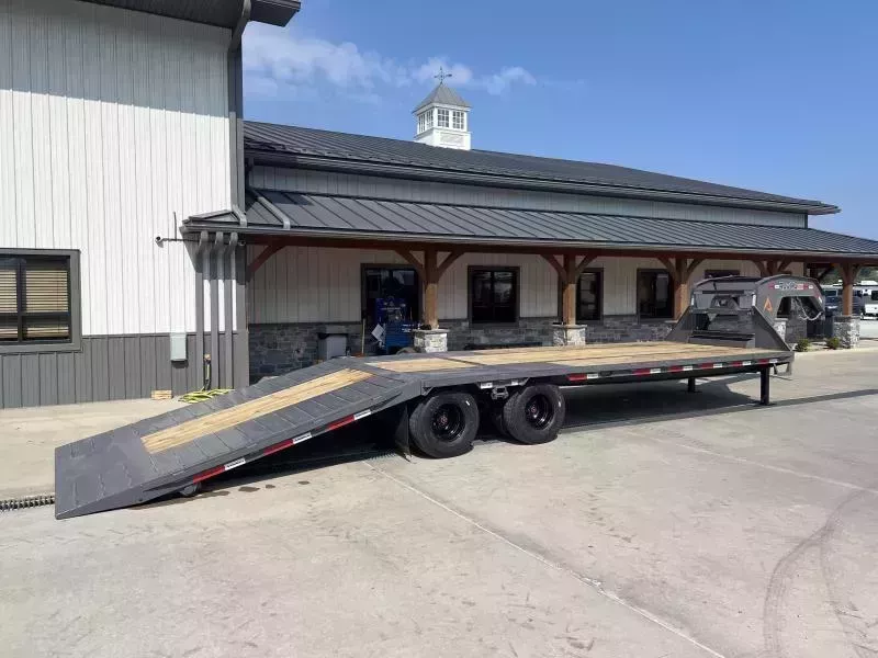 2026 RawMaxx 102x30' Gooseneck Hydraulic Dovetail Trailer 20000# GVW * 11' DOVETAIL * 10000# DEXTER AXLES * DUAL HYDRAULIC JACKS * PIERCED I-BEAM FRAME * RUBRAIL/STAKE POCKETS/CHAIN SPOOLS/D-RINGS * WINCH PLATE
