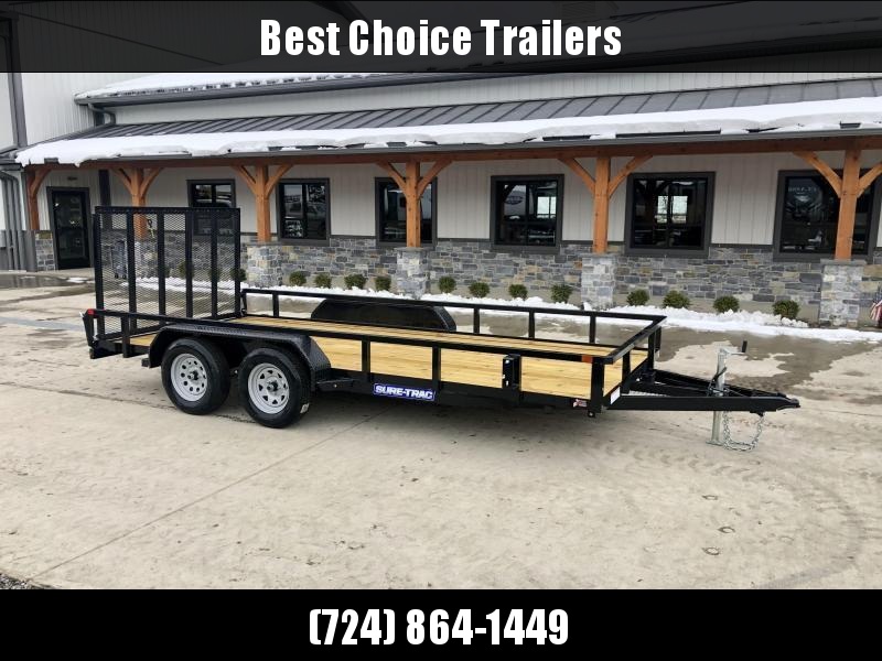 2023 Sure-Trac 7x16' Tube Top Utility Landscape Trailer 7000# GVW * 2" TUBE TOP RAIL * 2X2" TUBE GATE C/M + SPRING ASSIST + FOLD FLAT * TOOLESS GATE REMOVAL * SPARE MOUNT * PROTECTED WIRING * SET BACK JACK * TRIPLE TUBE TONGUE * STAKE POCKETS * BULLET LED 2023 Sure-Trac 7x16' Tube Top Utility Landscape Trailer 7000# GVW * 2" TUBE TOP RAIL * 2X2" TUBE GATE C/M + SPRING ASSIST + FOLD FLAT * TOOLESS GATE REMOVAL * SPARE MOUNT * PROTECTED WIRING * SET BACK JACK * TRIPLE TUBE TONGUE * STAKE POCKETS * BULLET LED