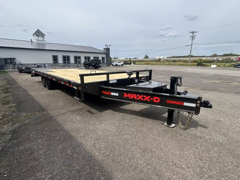 2026 MAXXD 102x24' DOX Beavertail Deckover Trailer 17500# GVW * FULL WIDTH RAMPS * 10" I-BEAM FRAME * DEXTER 8000# AXLES * 17.5" RUBBER - 18 PLY * METALLIC GREAY POWDERCOAT * TOOLBOX