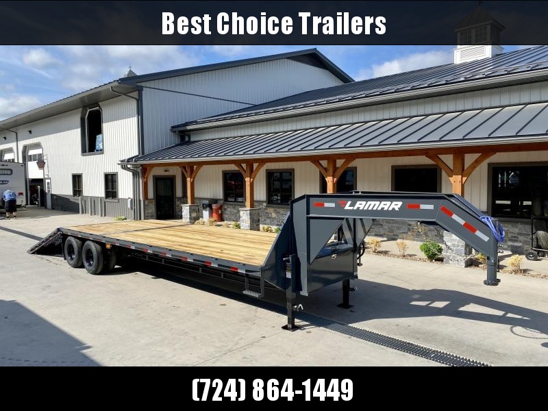 2023 Lamar 102x32' Gooseneck Hydraulic Dovetail Deckover Trailer 22000# * 9' HYDRAULIC DOVETAIL * CHARCOAL * 12" / 19# I-BEAM * DEXTER TANDEM DUALS * FRONT TOOLBOX / DUAL JACKS * UNDER FRAME BRIDGE 2023 Lamar 102x32' Gooseneck Hydraulic Dovetail Deckover Trailer 22000# * 9' HYDRAULIC DOVETAIL * CHARCOAL * 12" / 19# I-BEAM * DEXTER TANDEM DUALS * FRONT TOOLBOX / DUAL JACKS * UNDER FRAME BRIDGE