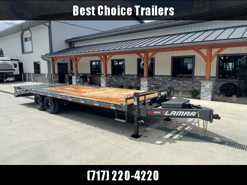 2022 Lamar 102x22' Beavertail Deckover Trailer 14000# GVW * DUAL JACKS * TOOLBOX * 4 D-RINGS * FULL WIDTH (FLIPOVER OR STAND UP) RAMPS + SPRING ASSIST * CHARCOAL * HD COUPLER * I-BEAM FRAME * 16" O.C. C/M * RUBRAIL/STAKE POCKETS/PIPE SPOOLS 2022 Lamar 102x22' Beavertail Deckover Trailer 14000# GVW * DUAL JACKS * TOOLBOX * 4 D-RINGS * FULL WIDTH (FLIPOVER OR STAND UP) RAMPS + SPRING ASSIST * CHARCOAL * HD COUPLER * I-BEAM FRAME * 16" O.C. C/M * RUBRAIL/STAKE POCKETS/PIPE SPOOLS