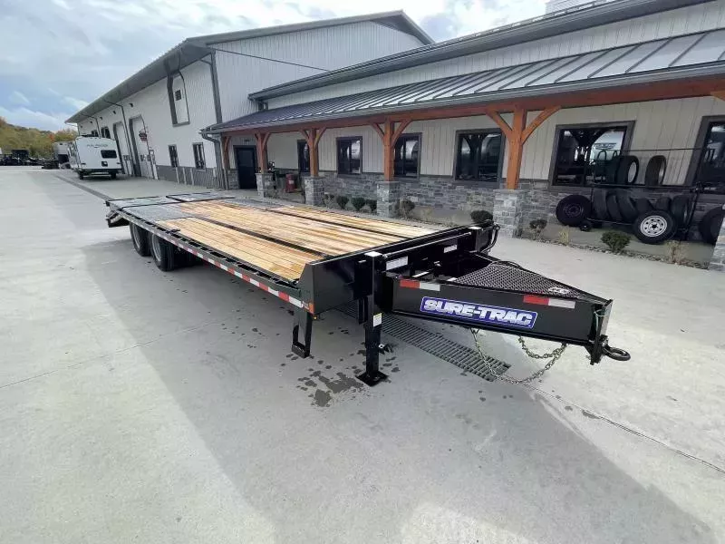 2026 Sure-Trac 102x25' HD Beavertail Deckover Trailer 22500# GVW * DEXTER 10000# AXLES * FULL WIDTH RAMPS * DUAL JACKS * EXTRA D-RINGS * PIERCED FRAME * CROSS TRAC BRACING - 32" DECK HEIGHT