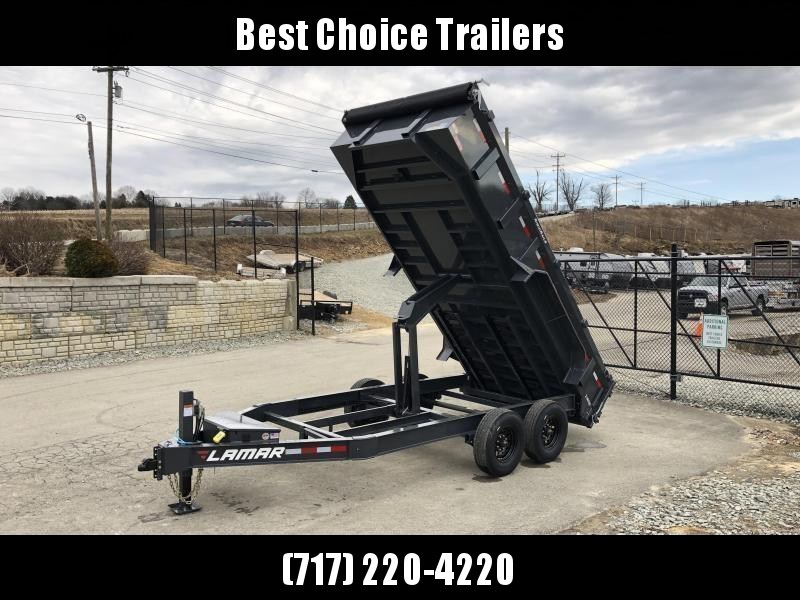 2021 Lamar 7x16' Dump Trailer 14000# GVW * HYDRAULIC JACK * OIL BATH HUBS * REAR JACKSTANDS * 14-PLY TIRES * 12" O.C. C/M * 7GA FLOOR * TARP KIT * SCISSOR HOIST * 12K JACK * CHARCOAL * RIGID RAILS * HD COUPLER * NESTLED I-BEAM FRAME 28" H * 3-WAY GATE 2021 Lamar 7x16' Dump Trailer 14000# GVW * HYDRAULIC JACK * OIL BATH HUBS * REAR JACKSTANDS * 14-PLY TIRES * 12" O.C. C/M * 7GA FLOOR * TARP KIT * SCISSOR HOIST * 12K JACK * CHARCOAL * RIGID RAILS * HD COUPLER * NESTLED I-BEAM FRAME 28" H * 3-WAY GATE