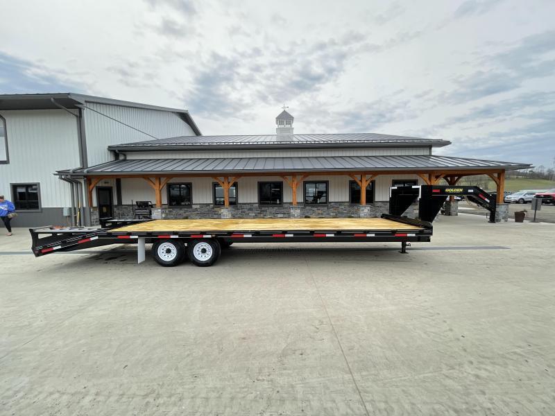 2021 Golden by Corn Pro 102x30' Beavertail Gooseneck Deckover Trailer 14000# GVW * WEDGE FLIPOVER RAMPS + SPRING ASSIST * RUBRAIL/STAKE POCKETS * SPARE TIRE MOUNT * 12K DROP LEG JACK * MUDFLAPS * CHAIN TRAY 2021 Golden by Corn Pro 102x30' Beavertail Gooseneck Deckover Trailer 14000# GVW * WEDGE FLIPOVER RAMPS + SPRING ASSIST * RUBRAIL/STAKE POCKETS * SPARE TIRE MOUNT * 12K DROP LEG JACK * MUDFLAPS * CHAIN TRAY