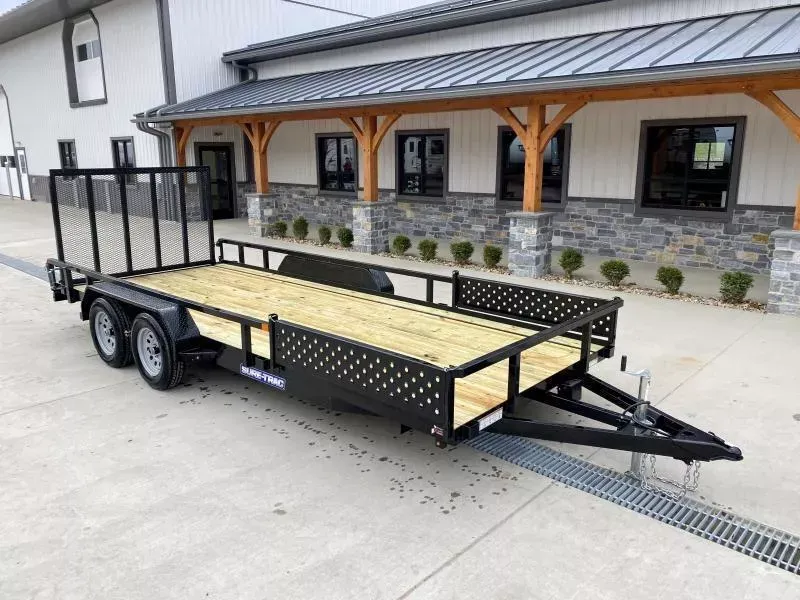 2026 Sure-Trac 7x18' Tube Top ATV Side Ramps Utility Landscape Trailer 7000# GVW * SIDE RAMPS * SET BACK JACK * SPRING ASSIST RAMPS * FOLD IN GATE * SPARE MOUNT * WIRING IN CONDUIT * POWDER COAT * TUBE TOP * STAKE POCKETS * TUBE BUMPER * HD FENDERS
