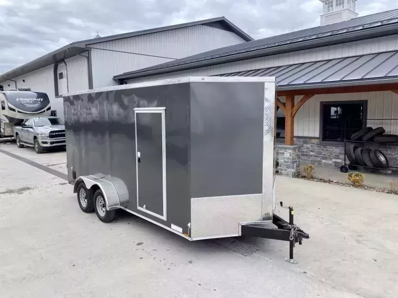 2026 Xtreme Cargo 6x12' Enclosed Cargo Trailer 7000# GVW * SILVER EXTERIOR * BARN DOORS * 16" O.C. FLOOR AND WALLS * .030 SEMI-SCREWLESS * RV DOOR * PLYWOOD WALLS AND FLOOR * TUBE STUDS