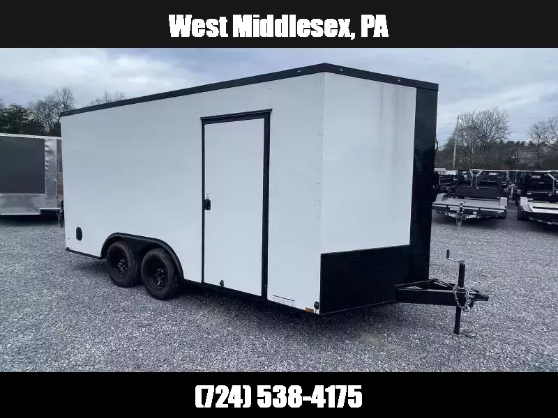 2026 Xtreme Cargo 8.5x16 Enclosed Car Hauler Trailer 7000# GVW * 7' HEIGHT UTV PKG * WHITE BLACKOUT PACKAGE * .080 POLYCOR SEMI-SCREWLESS * RV DOOR * PLYWOOD WALLS AND FLOOR * TUBE STUDS * D-RINGS * 6" TUBE FRAME 1763669173