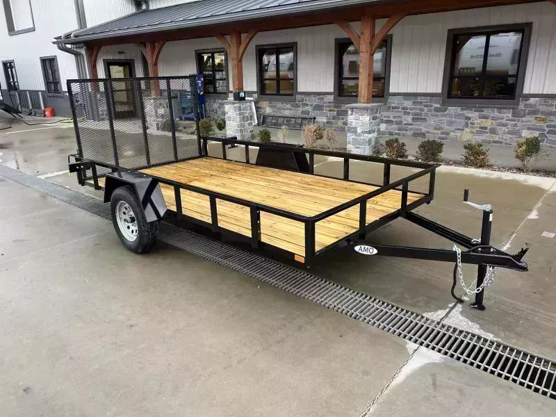 2026 AMO 6.5x12' Angle Iron Utility Landscape Trailer w/ Gate 2990# GVW * A-FRAME TONGUE * 4' GATE * TREATED WOOD FLOOR * A-FRAME JACK * 15" RADIAL TIRES * SPRING ASSITED GATE * FOLD IN GATE * TUBE GATE CROSSMEMBERS
