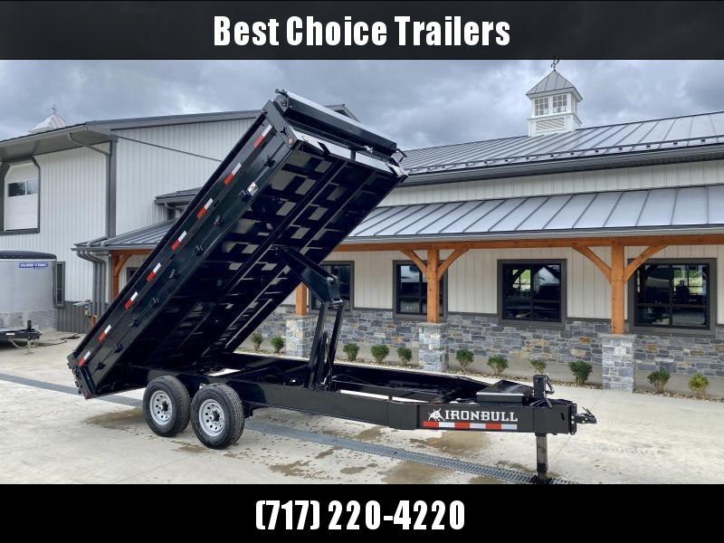 2022 Ironbull 8x16' Deckover Dump Trailer 14000# GVW * TARP KIT * 10" I-BEAM FRAME * BED RUNNERS * 12K JACK * FOLD DOWN SIDES * OVERSIZE 5x20 SCISSOR * INTGRATED KEYWAY/10GA WALLS * DEXTER'S * IRONCLAD WARRANTY * CLEARANCE 2022 Ironbull 8x16' Deckover Dump Trailer 14000# GVW * TARP KIT * 10" I-BEAM FRAME * BED RUNNERS * 12K JACK * FOLD DOWN SIDES * OVERSIZE 5x20 SCISSOR * INTGRATED KEYWAY/10GA WALLS * DEXTER'S * IRONCLAD WARRANTY * CLEARANCE