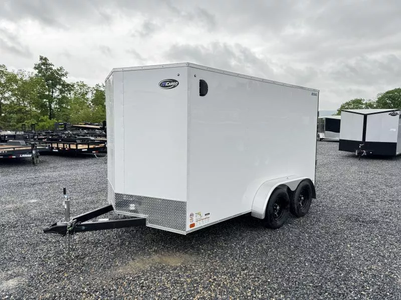 2026 ITI Cargo 7x12' Enclosed Cargo Trailer 7000# GVW * 7' HEIGHT - UTV * WHITE BLACKOUT EXTERIOR * SCREWLESS .030 EXTERIOR * BLACK ALUMINUM WHEELS * 16" O.C. WALLS * 1 PC ROOF * TRUCKBED LINER ON TONGUE/SILLS * UNDERCOATED * MADE IN PENNSYLVANIA
