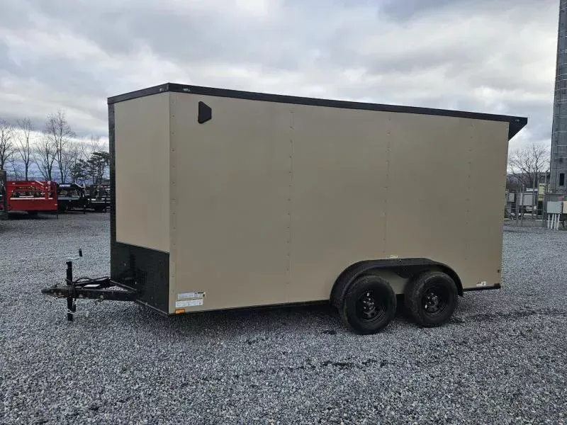 2026 Quality 7x14' Tandem Axle Enclosed Cargo Trailer 7000# GVW * 7' HEIGHT * BLACK .080 POLYOR EXTERIOR * REAR SPOILER W/ LOAD LIGHTS * BLACKOUT PKG * RAMP DOOR * PLYWOOD WALLS & FLOORS * TUBE WALL & CEILING STUDS * LED LIGHTS * 16" O.C. WALL & FLOOR