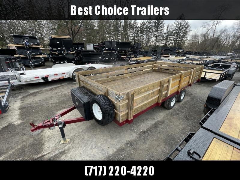 USED 2020 Burkholder Mfg 7x14' Tandem Axle Deckover Utility Trailer 3000# GVW * TOOLBOX * SPARE TIRE * TANDEM AXLE * REMOVEABLE WOOD SIDES USED 2020 Burkholder Mfg 7x14' Tandem Axle Deckover Utility Trailer 3000# GVW * TOOLBOX * SPARE TIRE * TANDEM AXLE * REMOVEABLE WOOD SIDES