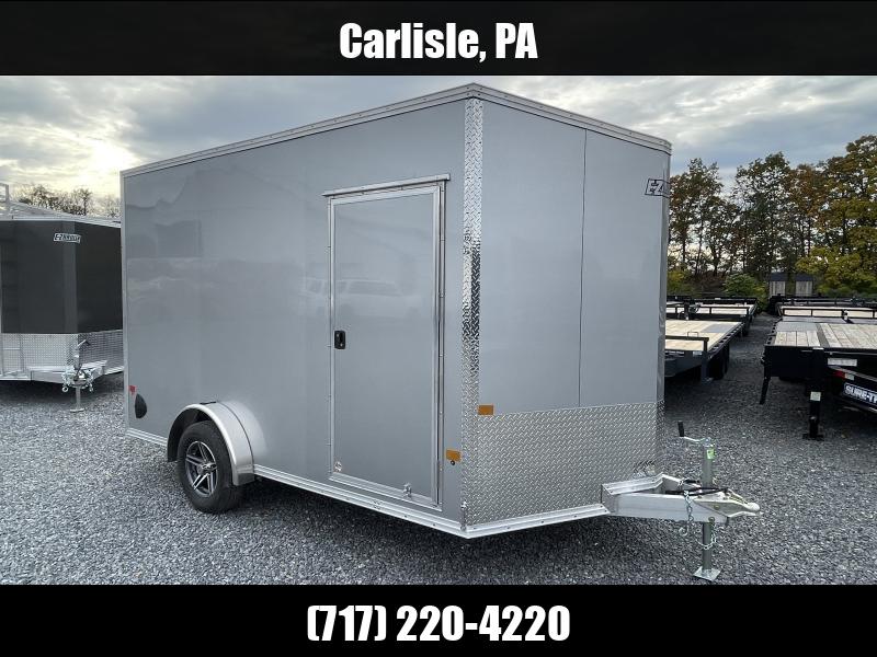 2025 EZ Hauler 7.5x12' Aluminum Enclosed Cargo Trailer 3500# GVW * ELEC BRAKES * SILVER * 7'4" INTERIOR HEIGHT/7'1" DOOR OPENING * ALUMINUM FRAME * RAMP DOOR * 16" O/C WALLS * 1 PC ROOF * SCREWLESS * ALUMINUM WHEELS 1750183917