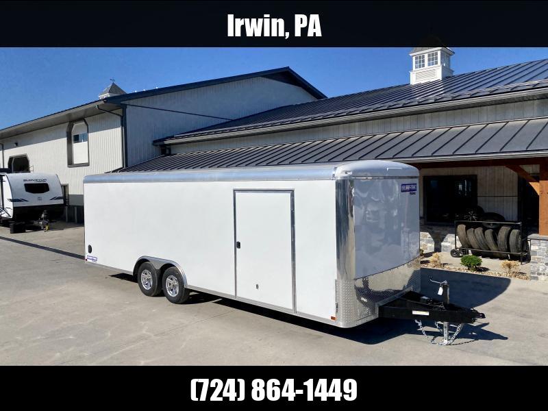 2025 Sure Trac 8.5x24' STRCH Commercial Round Top Enclosed Car Hauler Trailer 9900# * WHITE * TORSION * BACKUP LIGHTS * SCREWLESS * 1 PIECE ROOF * PLYWOOD * TUBE STUDS * ALUMINUM WHEELS * 48" RV DOOR * 7K JACK 1750184057
