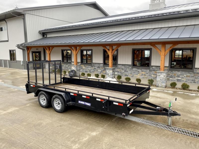USED 2019 Sure-Trac 7x16' Steel High Side Utility Trailer 7000# GVW * 3x4" ANGLE FRAME * 14" STEEL SOLID SIDES * 2X2" TUBE GATE C/M + SPRING ASSIST + FOLD FLAT * TOOLESS GATE REMOVAL * SPARE MOUNT * PROTECTED WIRING * SET BACK JACK * TRIPLE TUBE TONGUE USED 2019 Sure-Trac 7x16' Steel High Side Utility Trailer 7000# GVW * 3x4" ANGLE FRAME * 14" STEEL SOLID SIDES * 2X2" TUBE GATE C/M + SPRING ASSIST + FOLD FLAT * TOOLESS GATE REMOVAL * SPARE MOUNT * PROTECTED WIRING * SET BACK JACK * TRIPLE TUBE TONGUE