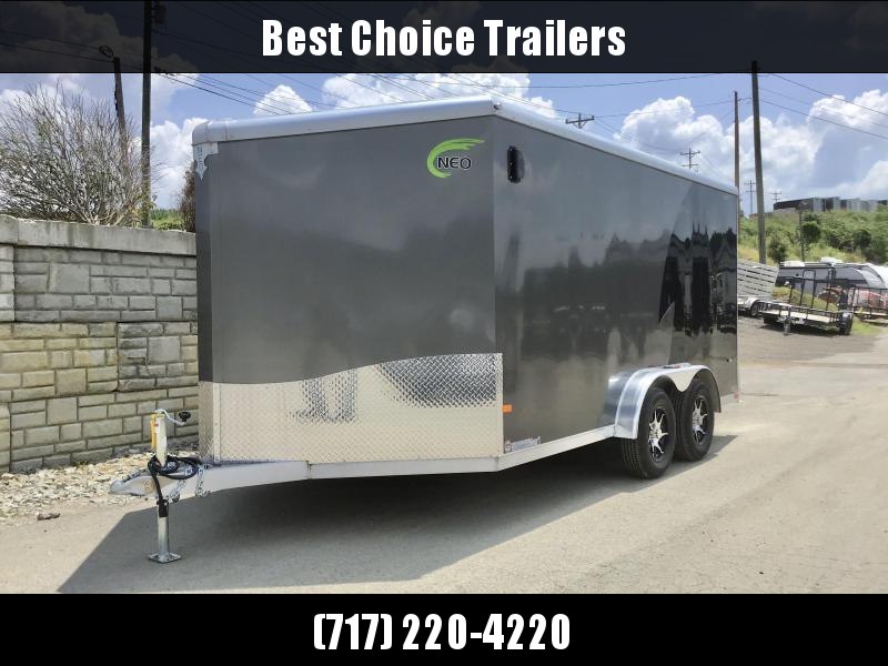 2021 Neo 7.5x14' NAMR Aluminum Enclosed Motorcycle Trailer * NUDO FLOORS * VINYL WALLS * ALUMINUM WHEELS * +6" HEIGHT * BLACK+SILVER * LOADING LIGHT * TORSION SUSPENSION * OVERHEAD CABINET 2021 Neo 7.5x14' NAMR Aluminum Enclosed Motorcycle Trailer * NUDO FLOORS * VINYL WALLS * ALUMINUM WHEELS * +6" HEIGHT * BLACK+SILVER * LOADING LIGHT * TORSION SUSPENSION * OVERHEAD CABINET