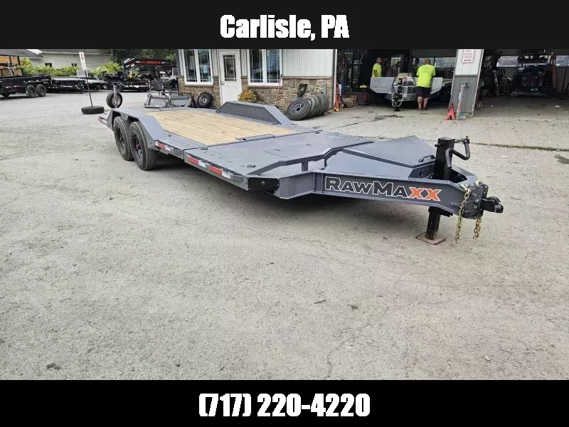 2026 RawMaxx 102x22' Gravity Tilt Equipment Trailer 16000# * 8000# AXLES * 102" DECK/DRIVE OVER'S * 16+6 SPLIT DECK * 8" I-BEAM FRAME * HYDRAULIC CONTROL VALVE * TORSION SUSPENSION * TOOLBOX * WINCH PLATE+ROLLER * DEXTER'S * RUBRAIL/POCKETS/D-RING/X-TRACK 1760642414