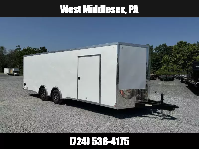 2026 Sure-Trac 8.5x20' Pro Series Enclosed Car Hauler Trailer 9900# GVW * CHARCOAL EXTERIOR * SPREAD AXLES/DROP TRIM * 5200# TORSION AXLES * ESCAPE HATCH * .030 SCREWLESS EXTERIOR * ALUMINUM WHEELS * 1 PC ROOF * 48" RV DOOR * HIGH OUTPUT DOME LIGHTS 1762394866