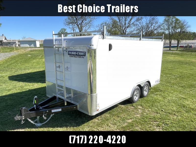 2021 Sure-Trac 8.5x16' Enclosed Contractor Pro 9900# GVW * COMMERCIAL ENCLOSED TRAILER * LADDER RACKS * FRONT LADDER * 5200# AXLES * HD RAMP DOOR * INTEGRATED KNIFE EDGE * TORSION * SCREWLESS * BACKUP LIGHTS * EXT TONGUE * ADJUSTABLE COUPLER * BULLNOSE 2021 Sure-Trac 8.5x16' Enclosed Contractor Pro 9900# GVW * COMMERCIAL ENCLOSED TRAILER * LADDER RACKS * FRONT LADDER * 5200# AXLES * HD RAMP DOOR * INTEGRATED KNIFE EDGE * TORSION * SCREWLESS * BACKUP LIGHTS * EXT TONGUE * ADJUSTABLE COUPLER * BULLNOSE