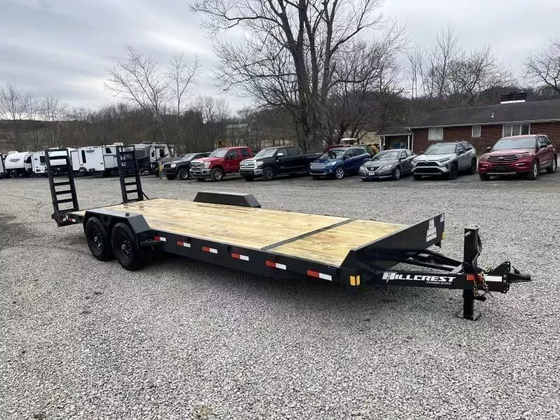 2026 Hillcrest Trailers 7x24 Equipment Trailer 14000 GVW * HD RAMPS * D-RINGS/STAKE POCKETS * ADJUSTABLE COUPLER * 12K JACK * CHARCOAL POWDER COAT