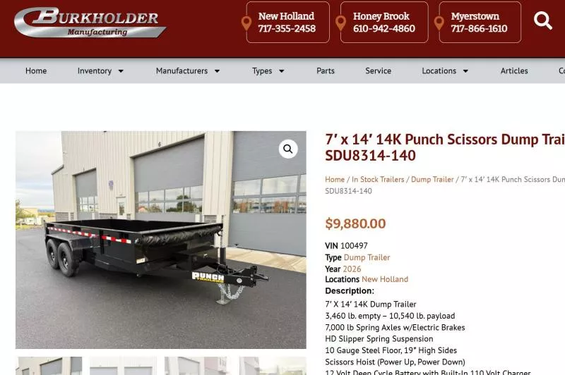 new Dump Trailers Punch Trailers  for sale, in Carlisle, PA Thumbnail 10