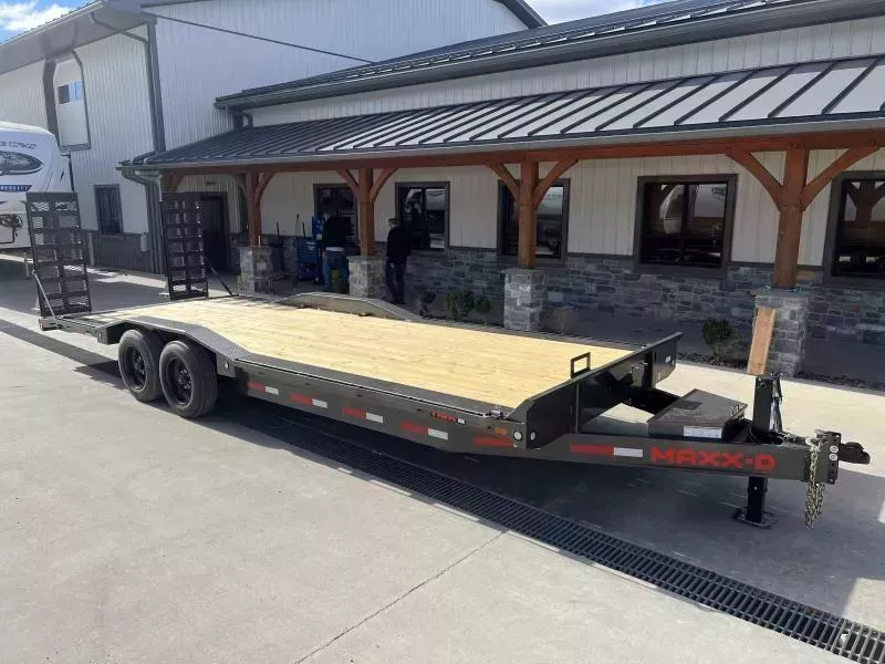 2026 MAXXD 102x24' H8X HD Equipment Trailer 17500# GVW * 8000# AXLES * STAND UP DELUXE RAMPS * RUBRAIL/STAKE POCKETS/D-RINGS * 17.5" 18-PLY RUBBER * 12" O.C. CROSSMEMBERS * WINCH PLATE * EXTRA D-RINGS * 8" CHANNEL TONGUE/FRAME * TOOLBOX