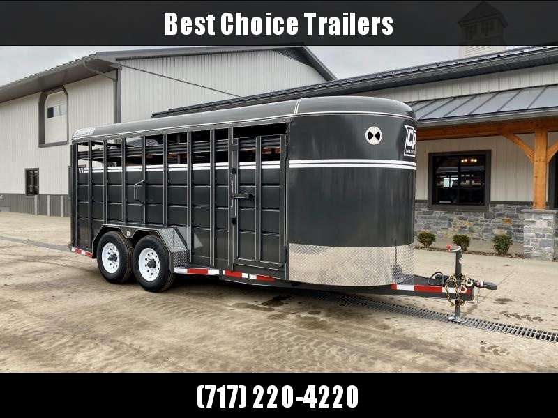 2021 Corn Pro 18' Livestock Trailer 12000# GVW * GREY/CHARCOAL * TORSION SUSPENSION * DEXTER AXLES * 235/80/R16 10-PLY TIRES * HD FENDERS * CENTER AND REAR SLAM GATES * 4" CHANNEL TONGUE * URETHANE PAINT * KILN DRIED LUMBER 2021 Corn Pro 18' Livestock Trailer 12000# GVW * GREY/CHARCOAL * TORSION SUSPENSION * DEXTER AXLES * 235/80/R16 10-PLY TIRES * HD FENDERS * CENTER AND REAR SLAM GATES * 4" CHANNEL TONGUE * URETHANE PAINT * KILN DRIED LUMBER