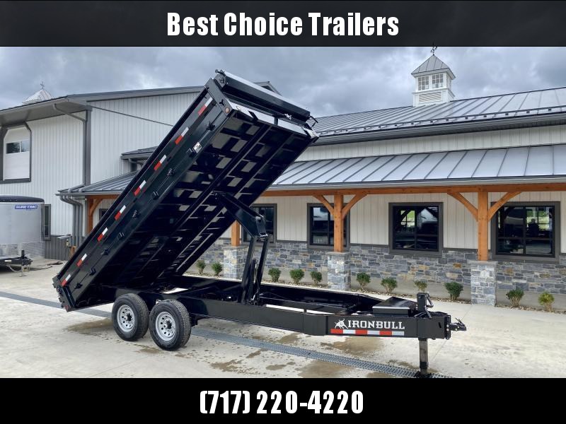 2022 Ironbull 8x16' Deckover Dump Trailer 16000# GVW * 8000# DEXTER AXLES * TARP KIT * 10" I-BEAM FRAME * BED RUNNERS * 12K JACK * FOLD DOWN SIDES * 5x20 SCISSOR HOIST * INTGRATED KEYWAY/10GA WALLS * IRONCLAD WARRANTY 2022 Ironbull 8x16' Deckover Dump Trailer 16000# GVW * 8000# DEXTER AXLES * TARP KIT * 10" I-BEAM FRAME * BED RUNNERS * 12K JACK * FOLD DOWN SIDES * 5x20 SCISSOR HOIST * INTGRATED KEYWAY/10GA WALLS * IRONCLAD WARRANTY