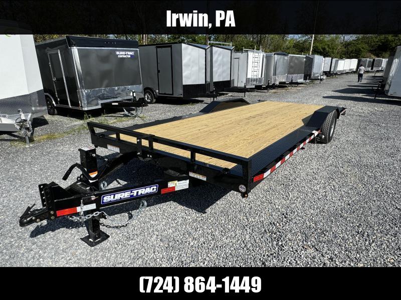 2025 Sure-Trac 102x24' Wood Deck Buggy Car Hauler 14000# GVW * 102" DECK * DRIVE OVER FENDERS * 12K DROP LEG JACK * ADJUSTABLE COUPLER * 16" O.C. CHANNEL C/M * REINFORCED REAR SLIDE OUT PUNCH PLATE FINGERJOINTED RAMPS * STAKE POCKETS/D-RINGS/RUBRAIL 1750184066