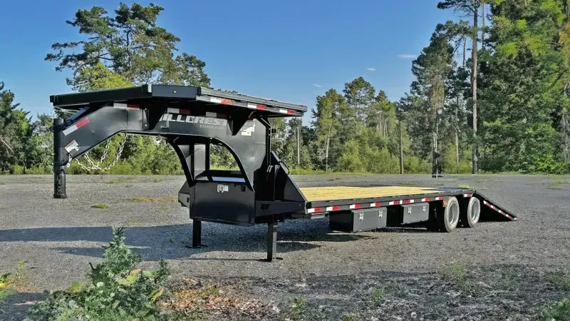 2026 Hillcrest 102x36' Gooseneck Hydraulic Dovetail Deckover Trailer 25990# * 12' DOVETAIL * HDSS SUSPENSION * ENGINEERED NECK * PIERCED I-BEAM FRAME * FULL WIDTH RAMPS * CHARCOAL * 12" / 19# I-BEAM * FRONT TOOLBOX / DUAL JACKS * TORQUE TUBE