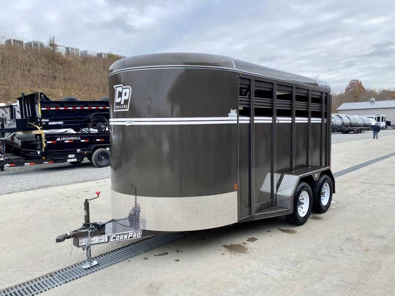 2022 Corn Pro 7x14' 2Horse Slant Load Trailer 7000 GVW * BEIGE * 7