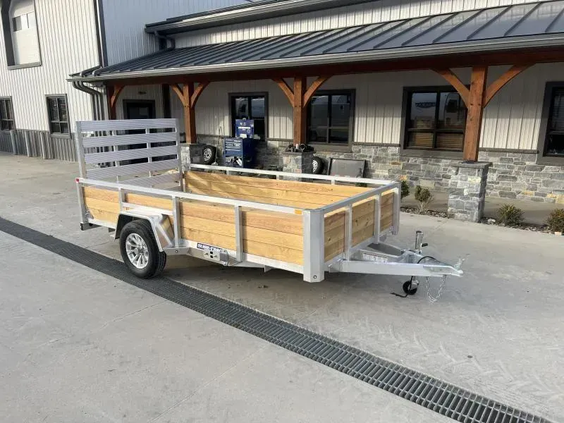 2026 Sure Trac 6x12' Aluminum Wood High Side Utility Landscape Trailer 2990# GVW * 2' HIGH SIDES * ALUMINUM WHEELS * TUBE TOP * TRIPLE TUBE TONGUE * TUBE TONGUE * SWIVEL JACKS * STAKE POCKETS * EXTENDED 54" GATE