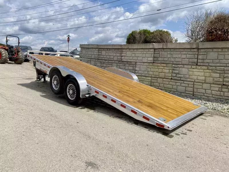 2026 H&H 7x24' Aluminum Power Tilt Car Hauler Trailer 14000# GVW * 12K JACK * SPARE TIRE MOUNT * DUAL TOOLBOXES * ALUMINUM WHEELS * HEAVY DUTY 8" FRAME * REMOVABLE FENDERS * ADJUSTABLE COUPLER * 4" CHANNEL C/M