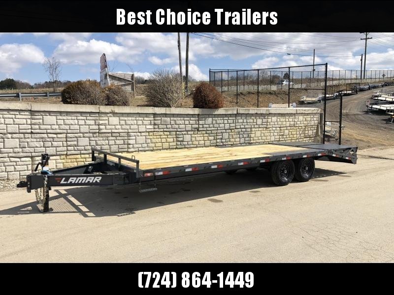 2022 Lamar 102x24' Beavertail Deckover Trailer 14000# GVW * DUAL JACKS * FULL WIDTH (FLIPOVER OR STAND UP) RAMPS + SPRING ASSIST * CHARCOAL * TOOL TRAY * HD COUPLER * I-BEAM FRAME * 16" O.C. C/M * RUBRAIL/STAKE POCKETS/PIPE SPOOLS 2022 Lamar 102x24' Beavertail Deckover Trailer 14000# GVW * DUAL JACKS * FULL WIDTH (FLIPOVER OR STAND UP) RAMPS + SPRING ASSIST * CHARCOAL * TOOL TRAY * HD COUPLER * I-BEAM FRAME * 16" O.C. C/M * RUBRAIL/STAKE POCKETS/PIPE SPOOLS