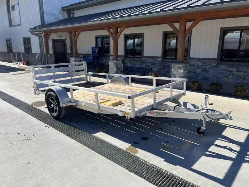 USED 2021 H&H 6.5x12' Aluminum Utility Landscape Trailer 2990# GVW * BI FOLD GATE * ALUMINUM WHEELS * TUBE TOP * TRIPLE TUBE TONGUE * TUBE TONGUE * SWIVEL JACKS * STAKE POCKETS * EXTENDED 54" GATE