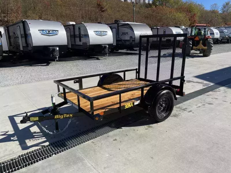 2026 Big Tex Trailers 30SA 5x8' Tube Top Landscape Utility Trailer 2995# GVW * 2X2" TUBE TOPRAIL * SETBACK JACK * (4) TIE DOWNS * LED LIGHTS * SPARE MOUNT