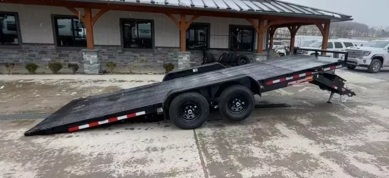 2026 H&H 7x20' Steel Deck Power Tilt Car Hauler Trailer 9990# GVW * POWER TILT * STEEL TREADPLATE FLOOR * D/S TOOLBOX * 6" FRAME * DROP JACK * INTEGRATED TAIL LIGHTS * CHANNEL C/M