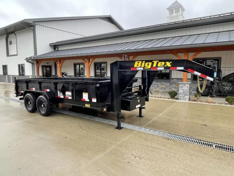 2026 Big Tex Trailers 14GT 7x16' HD Gooseneck Dump Trailer 15900# GVW * TELESCOPIC HOIST * OVERSIZE 11-TON 144" STROKE TELESCOPIC HOIST * 8" I-BEAM/13# FRAME * UNDERMOUNT RAMPS * COMBO GATE