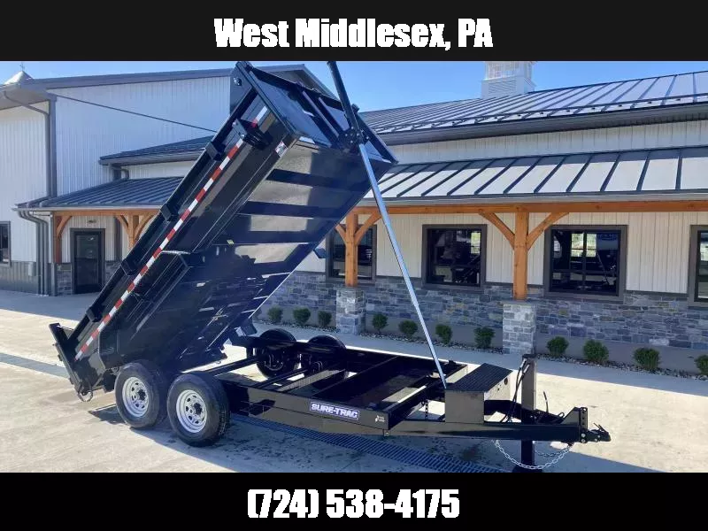 2026 Sure-Trac 7x14' Dump Trailer 14000# GVW * HYDRAULIC JACK * TELESCOPIC HOIST * TARP KIT * FRONT/REAR BULKHEAD * INTEGRATED KEYWAY * 2' SIDES * UNDERBODY TOOL TRAY * ADJUSTABLE COUPLER * COMBO GATE 1755790887