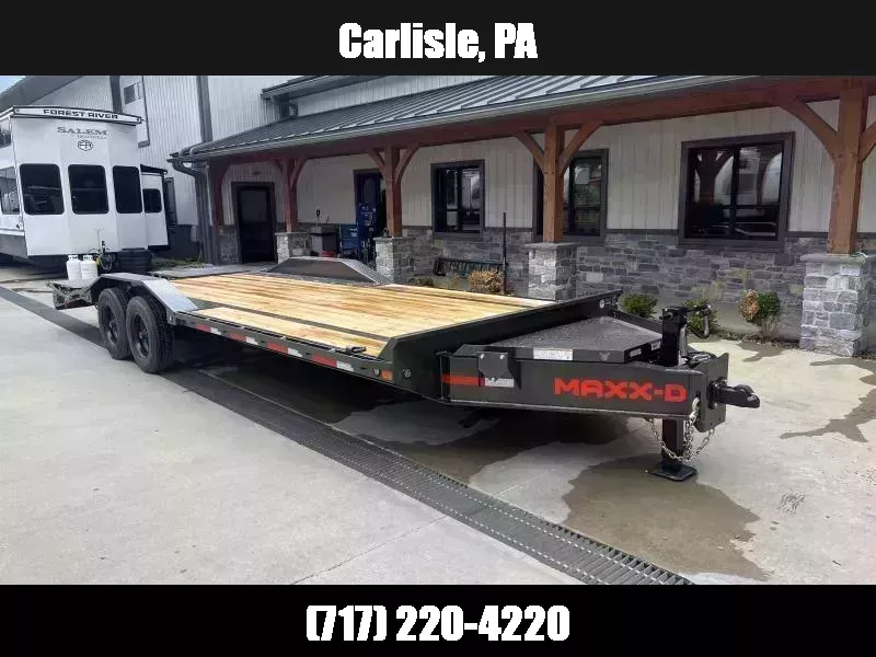 2026 MAXXD 102x24' H9X Super Duty Equipment Trailer 22000# GVW * 10000# DEXTER TORSION SUPER SINGLE AXLES * 102" DECK/DRIVE OVER FENDERS * STAND UP DELUXE RAMPS * 12" O.C. I-BEAM C/M & ENGINEERED FRAME * 235/17.5" 18-PLY TIRES * OVERSIZE TOOLBOX * 5' DOVE 1765489102
