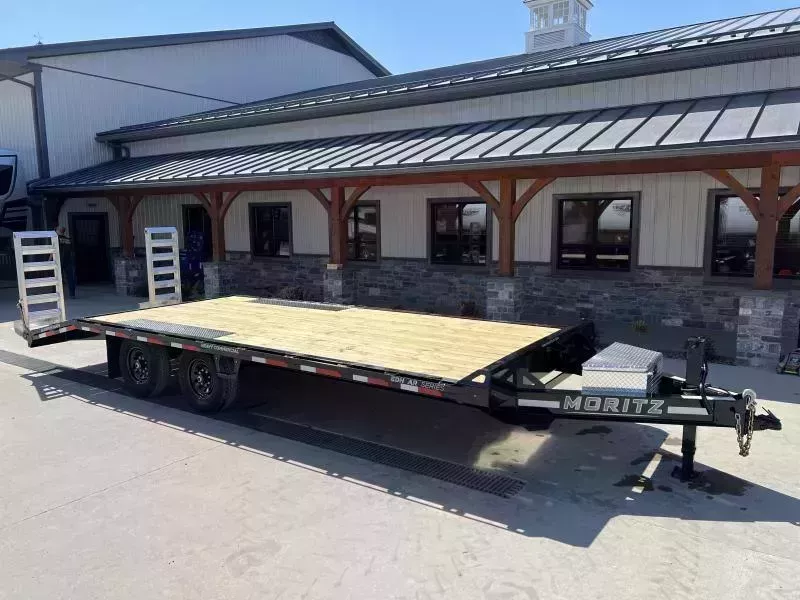 2026 Moritz 102x24' Beavertail Deckover Trailer 14000# GVW * DEXTER AXLES * TORSION SUSPENSION * WET COAT PAINT * I-BEAM FRAME * ALUMINUM RAMPS & TOOLBOX * 4-BOLT COUPLER